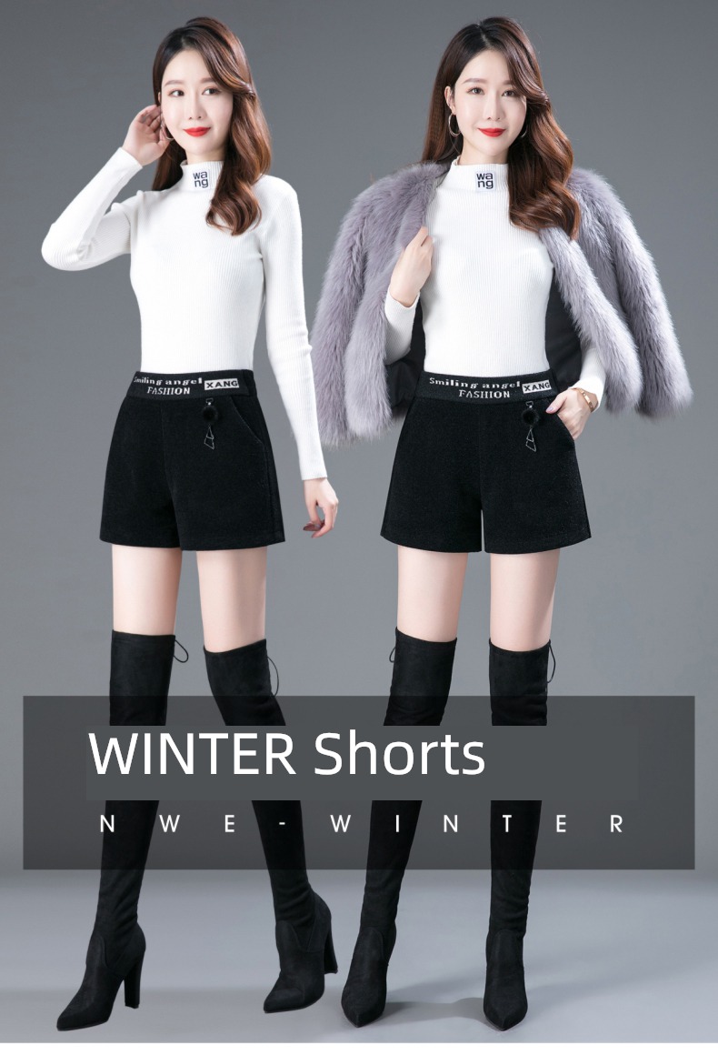 chenille  Autumn and winter High waist A word leisure time shorts