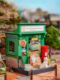The seaside restaurant is miniaturely reduced in size and a small house. Diy wooden cottage. Handmade gifts. Artistic woman