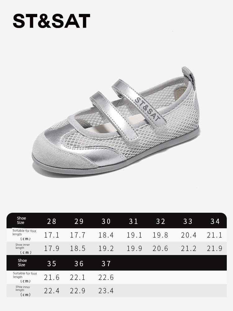 Saturday Kids' Shoes Children's Mary Jane Girls' Breathable Mesh Sandals Summer Velcro Ballet Style Casual Shoes — 2