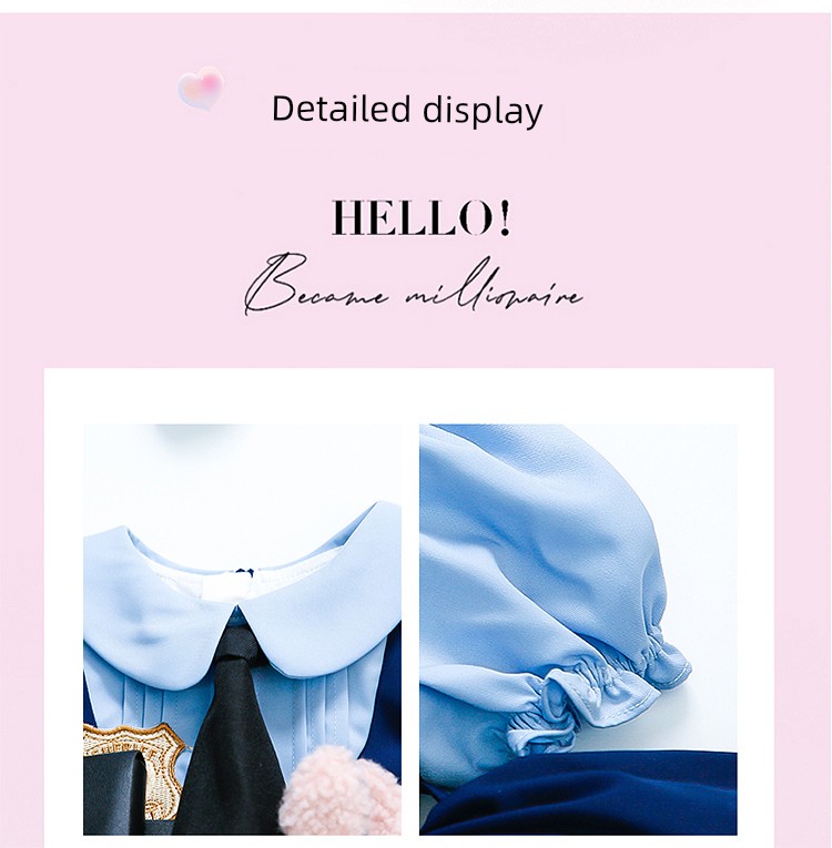 Girls' Bunny Police Officer Judy Summer Dress Children's 2026 New Style Girls' Summer Cosplay Lolita Princess Dress — 6