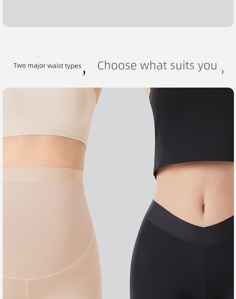 October Crystal Small Milk Leather Maternity Safety Pants, Anti-Exposure, Can Be Worn Outside, Loose-Fitting Leggings for Pregnancy, Thin Summer Style — 19