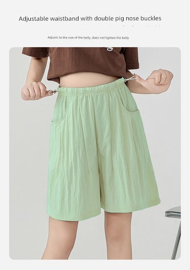 Pregnant Women's Pants Thin Summer Outwear No Belly Support Casual Yamamoto Loose Pants Loose Half Length Shorts Fashionable Summer Clothing — 6
