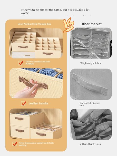 Double row pants storage box layered artifact wardrobe separate clothes sorting box folding clothes storage box home use