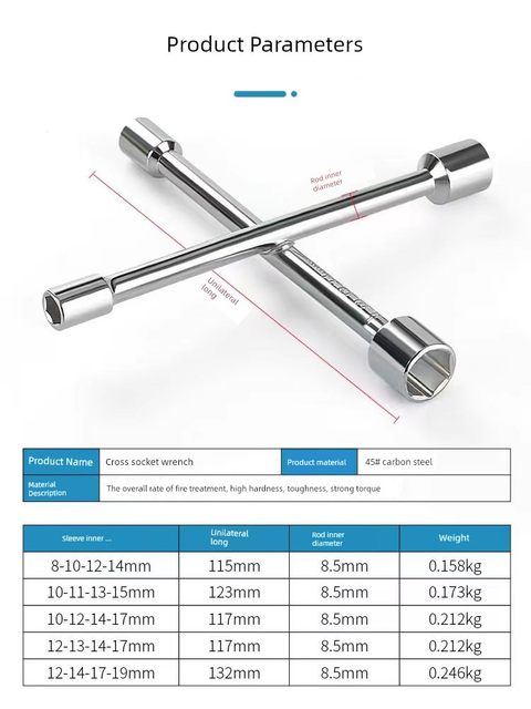 Mini Short Sleeve Cross-type Wrench Household Appliances and Furniture Repair Tool Portable Electric Bicycle