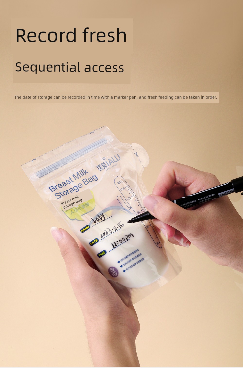 WOAI Small Capacity 100ml Breast Milk Dedicated Breastmilk Storage Bags — 15