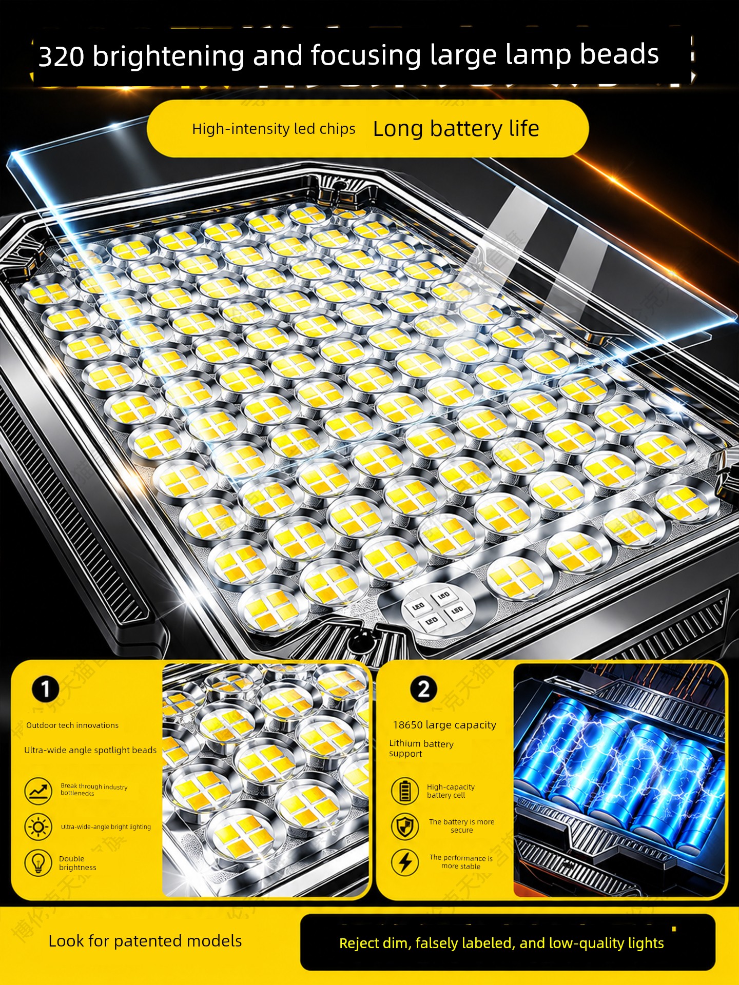 Night Market Stall Lights, Solar Outdoor Lighting, Ultra-Bright Street Stall Lights, Rechargeable Strong Light Special Emergency Lights, Camping Lights