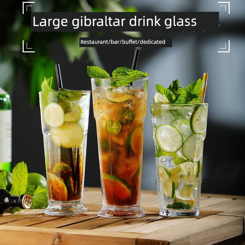 Restaurant Bar Glassware Octagonal Cup Colin Cup Thickened Gibraltar Juice Cup Cocktail Cup Commercial Use+
