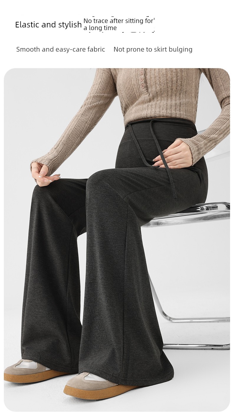 Jq Jingqi Maternity Pants for Autumn and Winter, Suitable for Wearing Outside during Pregnancy, Do Not Tighten the Belly, Slightly Flared Pants, Thick — 4