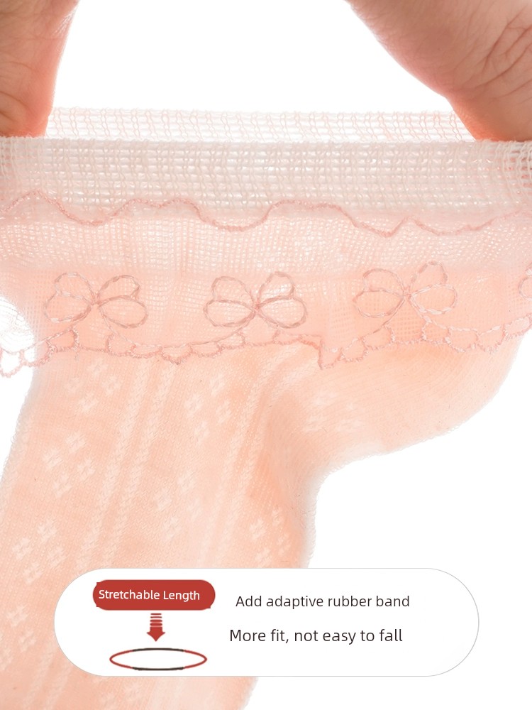Summer Thin Girl Princess Lace White Socks — 5