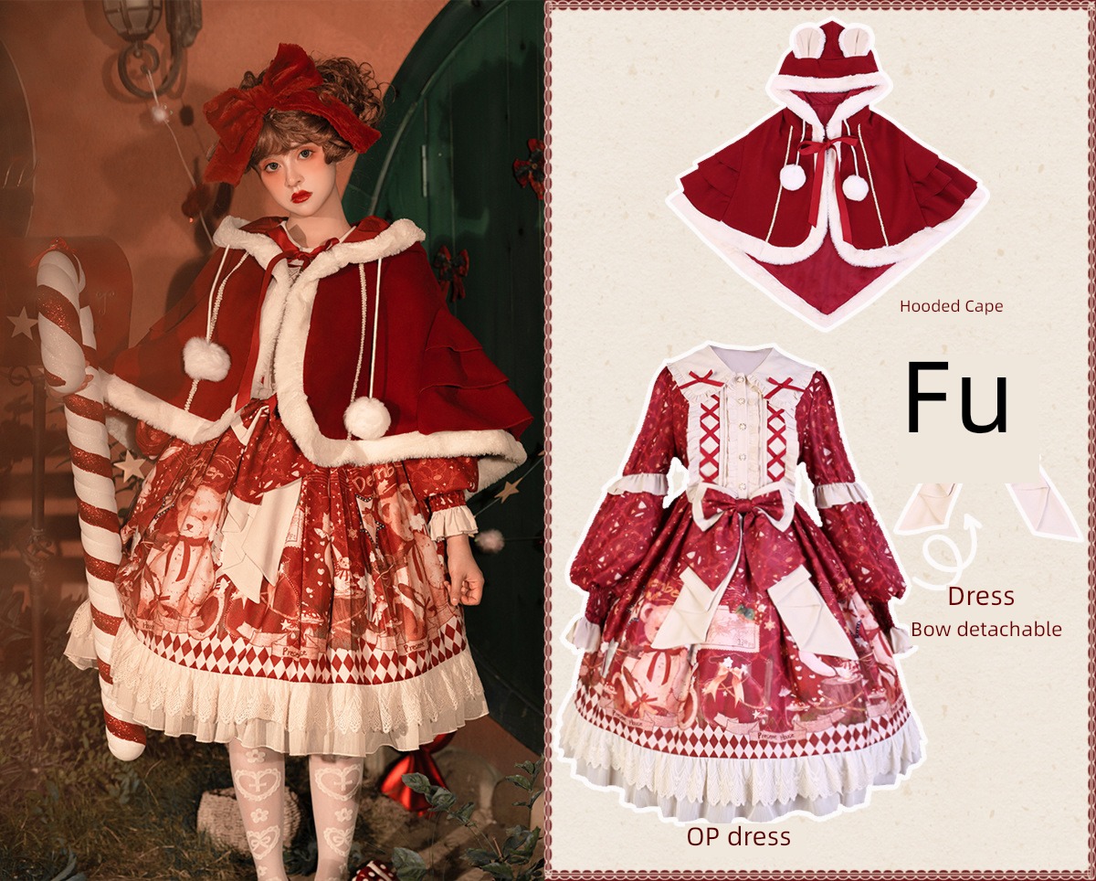 original Genuine sweet The bear gift cloak princess Dress