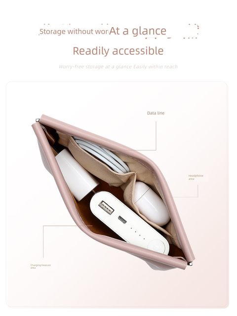 Data cable storage bag automatic closing wired headphones portable bag power charger small mini portable digital bag