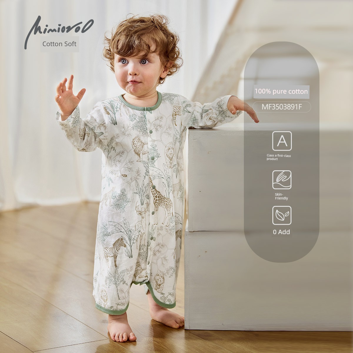 Baby Pajamas, Baby Nightgown, Autumn One-Piece Clothing, Pure Cotton, Thin Long-Sleeved Autumn and Winter Sleeping Bag for Young Children, Boys — 3