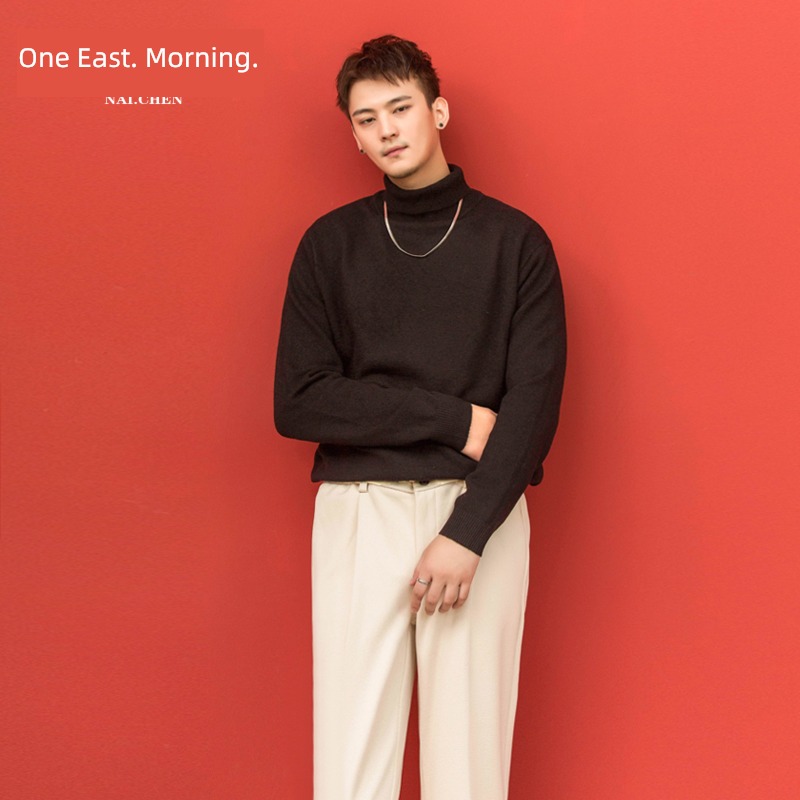 winter Korean version easy Inner lap Half high collar cardigan