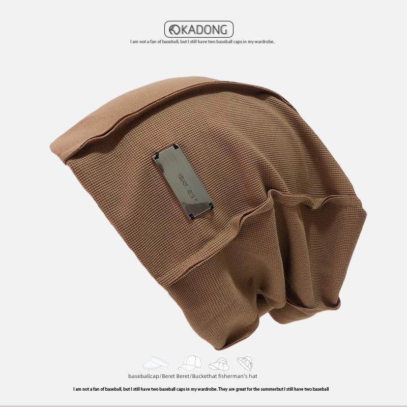 winter Tide money Big head circumference spring and autumn dark grey male Confinement cap