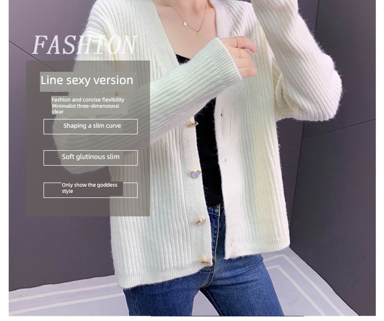 ma'am spring and autumn winter Advanced sense Hot money knitting Cardigan