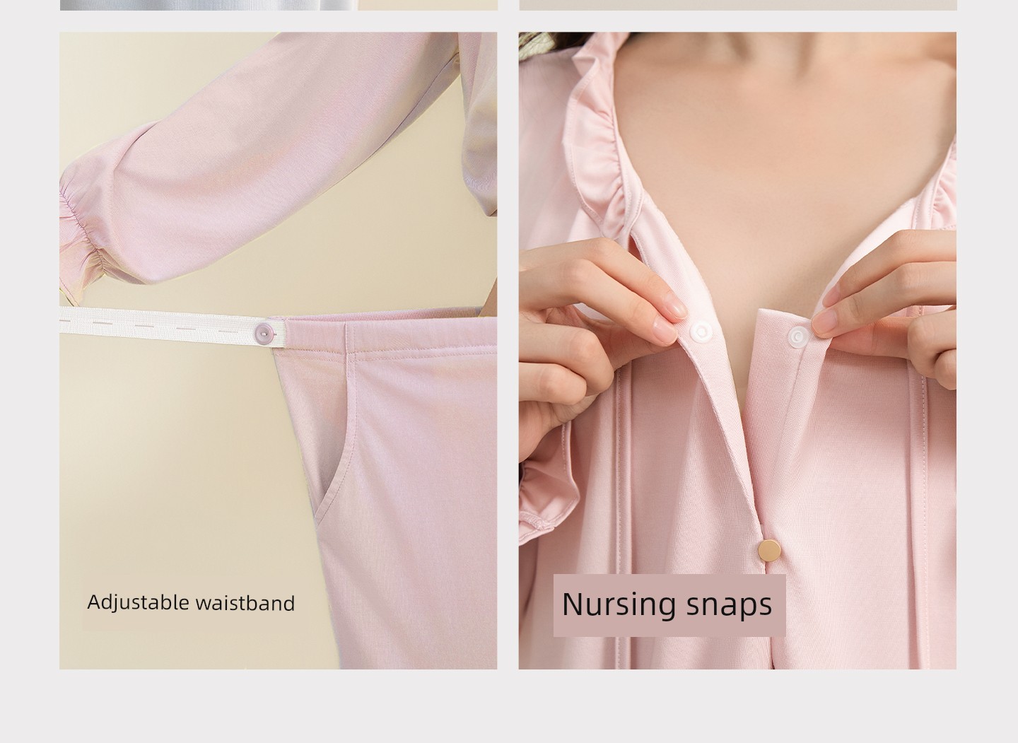 Gongxun Modal Postpartum Pajamas, Home Wear, Thin Style for All Seasons, Antibacterial Nursing and Breastfeeding Clothing Set for Pregnant Women — 35