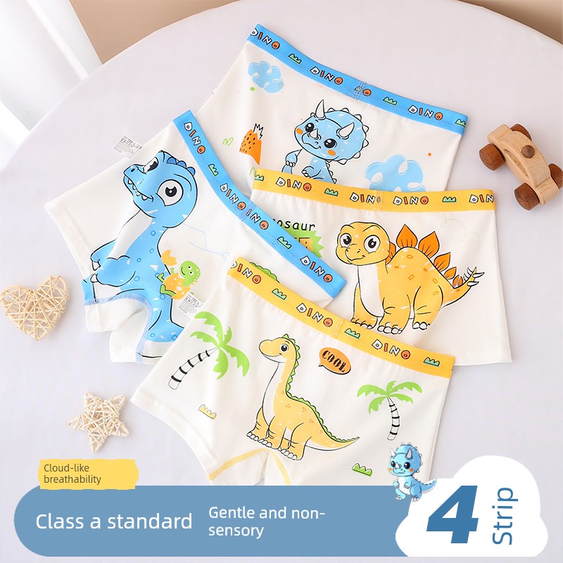Children's Underwear Boys Pure Cotton Class A Boxers Children Teens Babies Breathable Cute Cartoon Xiaoxin Boys Shorts — 4