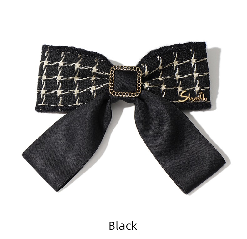 Little fragrance Autumn and winter new pattern Top clamp Hair clip bow