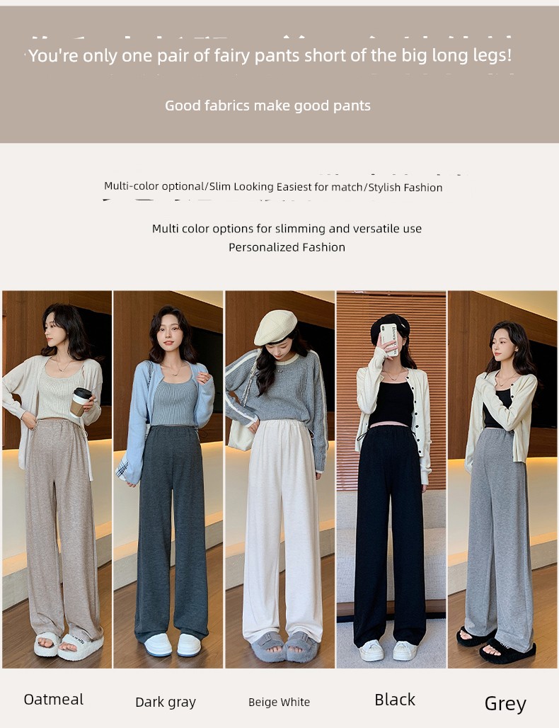 Maternity Pants for Spring and Autumn, Wide-Leg Pants for Outdoor Wear, Fleece-Lined and Thickened, Do Not Tighten on the Belly during Pregnancy, — 11