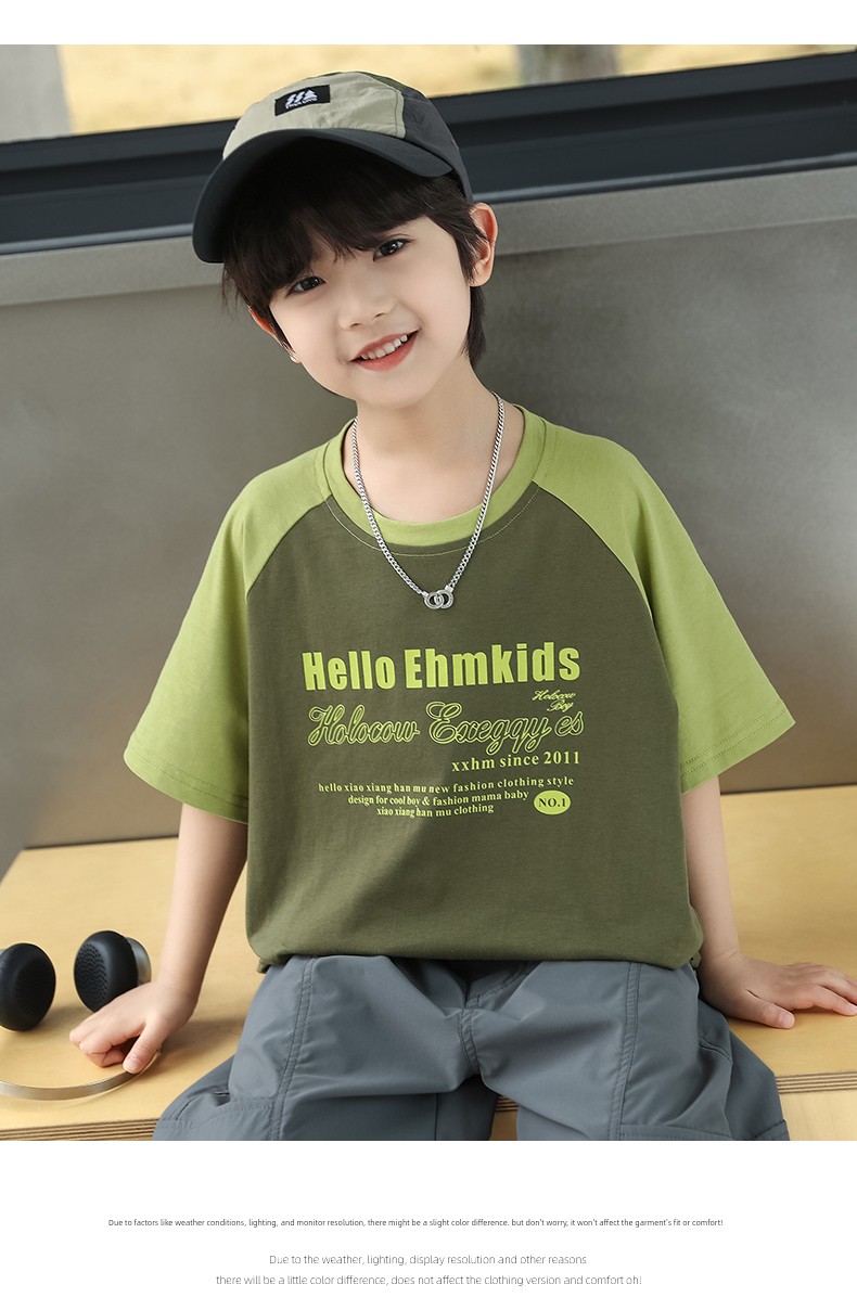 Little Elephant Ham Children's Clothing Boys' Short-Sleeve T-Shirt Patchwork Kids' Summer Half-Sleeve 2026 New Summer Cool Top — 39