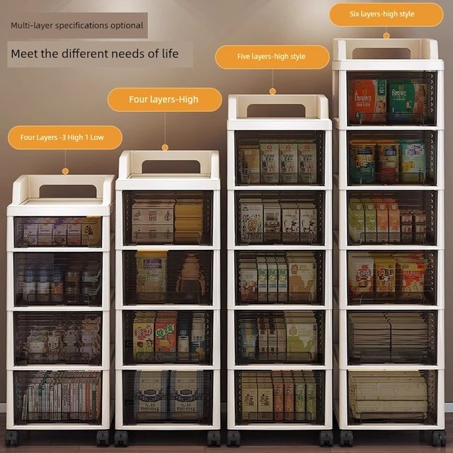 Storage cabinet drawer multi-layer plastic thickened office desk movable file storage bedside table