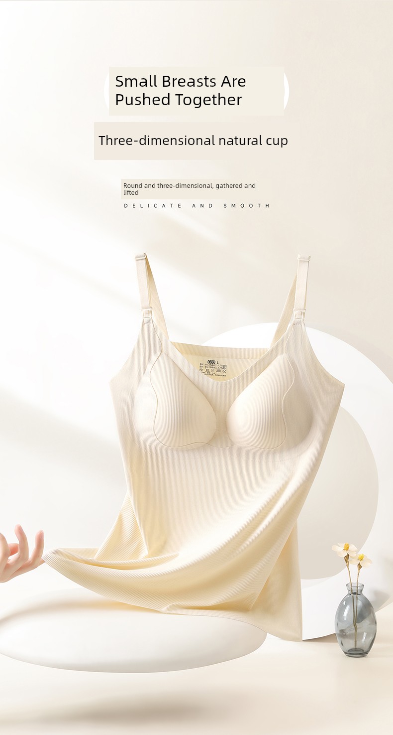 Maternity Nursing Tank Top with Straps, Postpartum Breastfeeding, No Need to Wear Underwear, Anti-Exposure, Thin Autumn Style Bra for Pregnant Women — 19