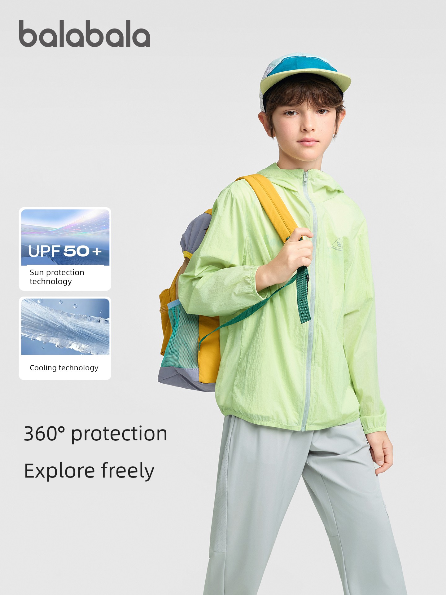 [Same Style in Shopping Malls] Balabala Kidsren's Sun Protection Clothing for Girls, Baby Boys, Thin Summer New Style Upf50+ — 2