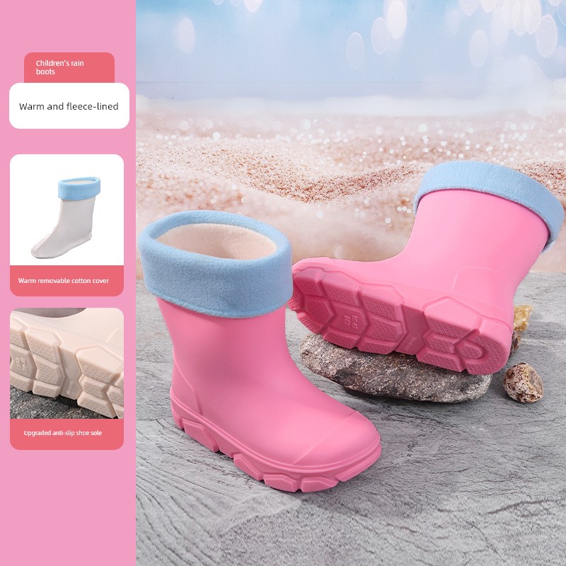 Children's Rain Boots with Drawstring, High-Tube Rain Boots, Long Boots for Older Kids, Over-The-Knee School-Specific Boots for Boys and Girls, Non-Slip — 4