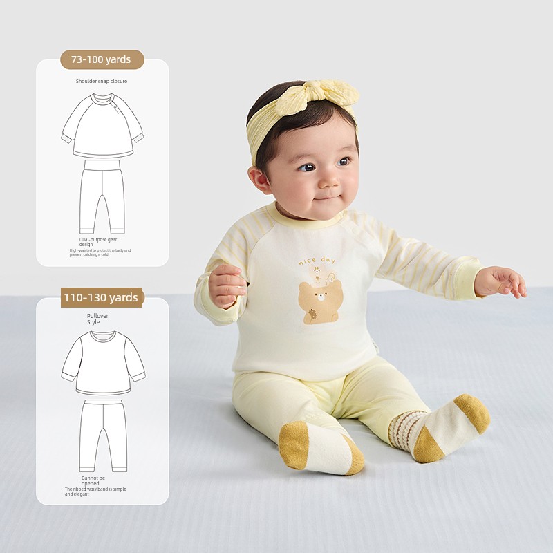 Balabala Children's Baby Pajamas, Infant Clothing, Autumn Clothes and Pants, New Spring and Autumn Two-Piece Set for Boys and Girls — 5