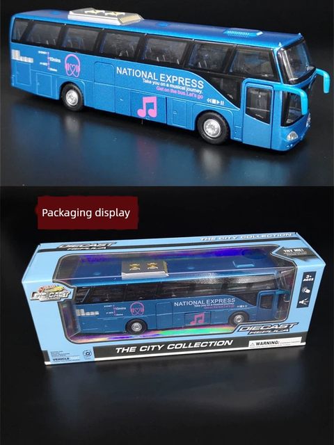 New product 5 door alloy double-decker bus model simulation tourist bus bus bus children's toy car