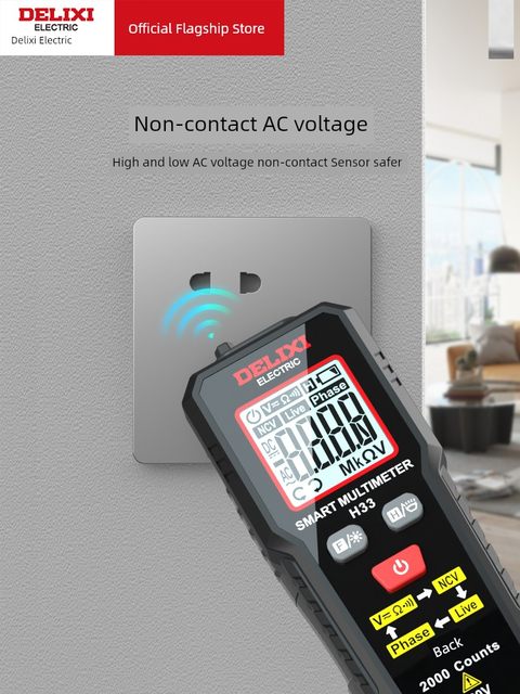 Delixi Electric Mini Multimeter Intelligent Anti-Fire NCV Measurement Upgraded Automatic Range Meter Pen Phase Sequence Detection
