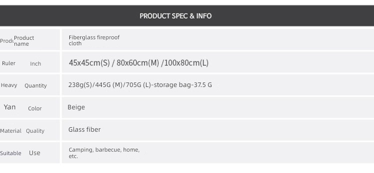 picnic barbecue Flame retardant cloth High temperature resistance Fire blanket outdoors