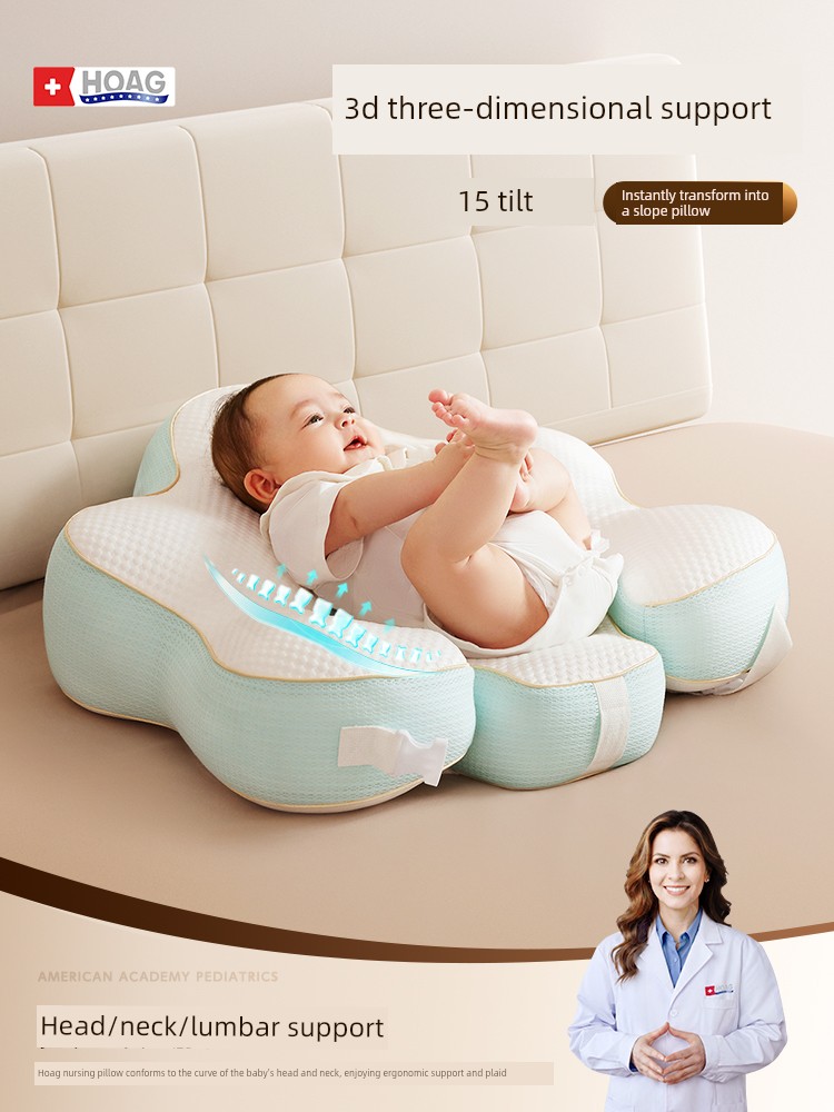 Hoag Starfish Nursing Pillow Sitting Feeding Pillow Waist Support Hands-Free Baby Anti-Spit-Up Slope Pillow Nursing Aid