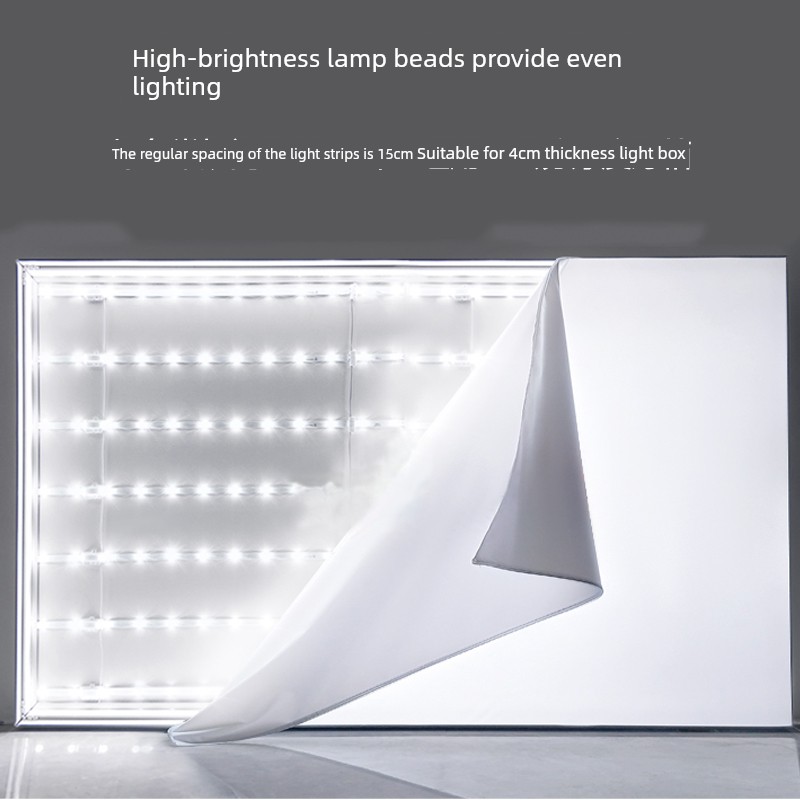 Led Diffuse Reflector Light Strip 4-6cm Dedicated 12V Soft Film Ceiling Advertising Ultra-Thin Light Box Light Source Roll-Up Light Strip