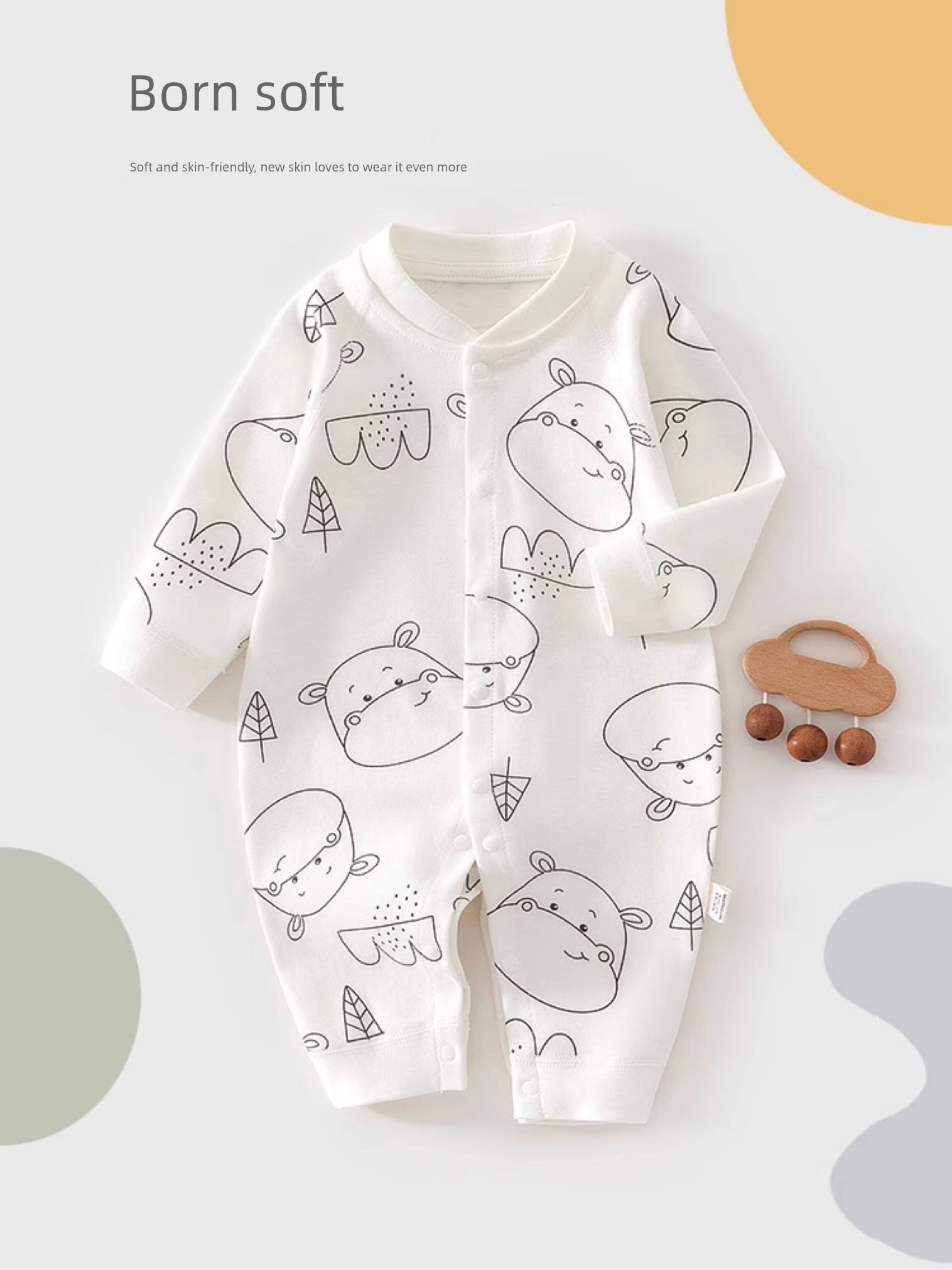 Cotton Baby Jumpsuit, Autumn Clothing for Newborns, Soft and Skin-Friendly Pajamas for Boys and Girls, All-Season Romper — 3