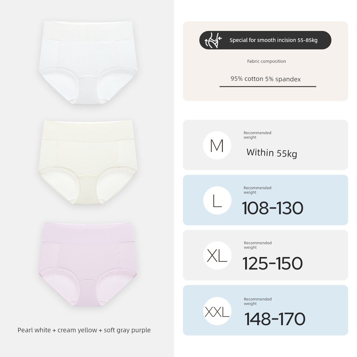 Jq Jingqi Postpartum High-Waisted Cotton Panties, Non-Abrasive, Extended Crotch, Tummy Control, Specially Designed for Cesarean Section during the — 1