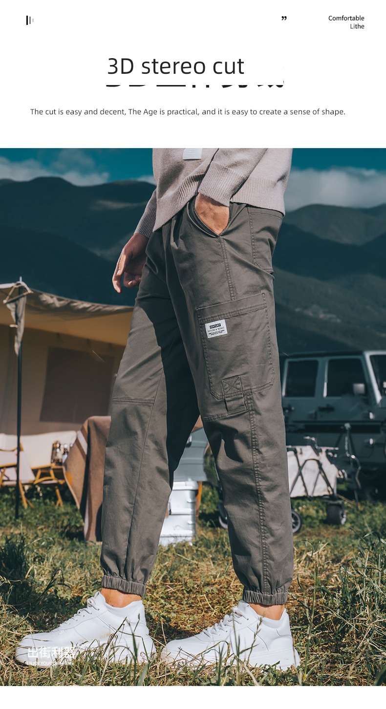 Ying julun autumn new pattern cotton material Little feet leisure time trousers