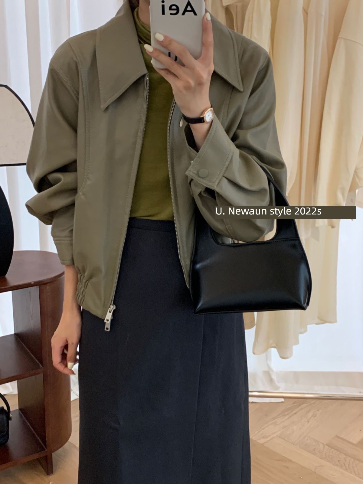 loose coat female have cash less than that is registered in the accounts easy the republic of korea Dongdaemun leather clothing