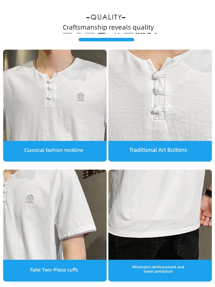 NGGGN man Thin money Ice silk flax Short sleeve T-shirt