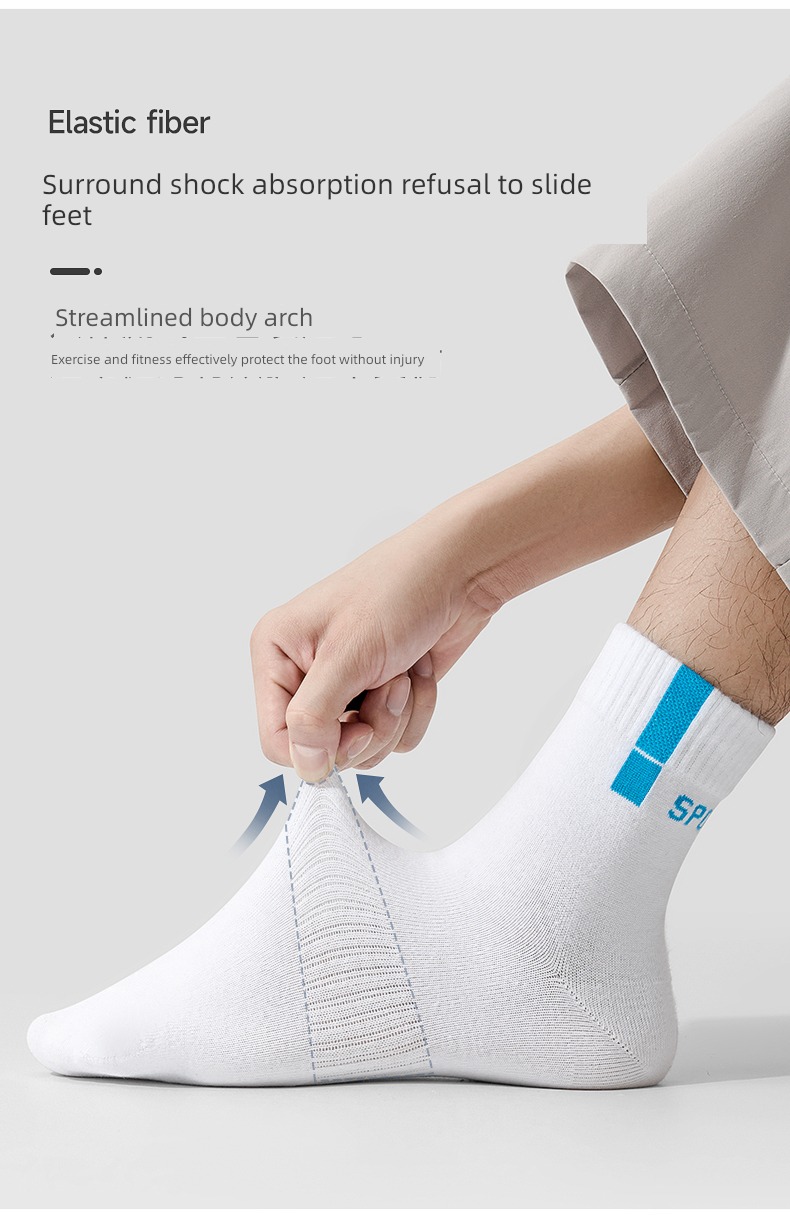 hyz  man pure cotton Sweat absorption autumn white Socks
