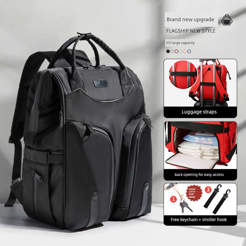 Fashionable Mommy Bag, Dual-Shoulder Backpack for Mother and Baby, with Separate Wet and Dry Compartments, Large Capacity, Lightweight and Multifunctional — 7