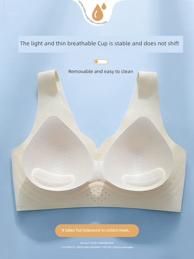 Beautiful back Big chest Wireless  fixed cup motion Underwear