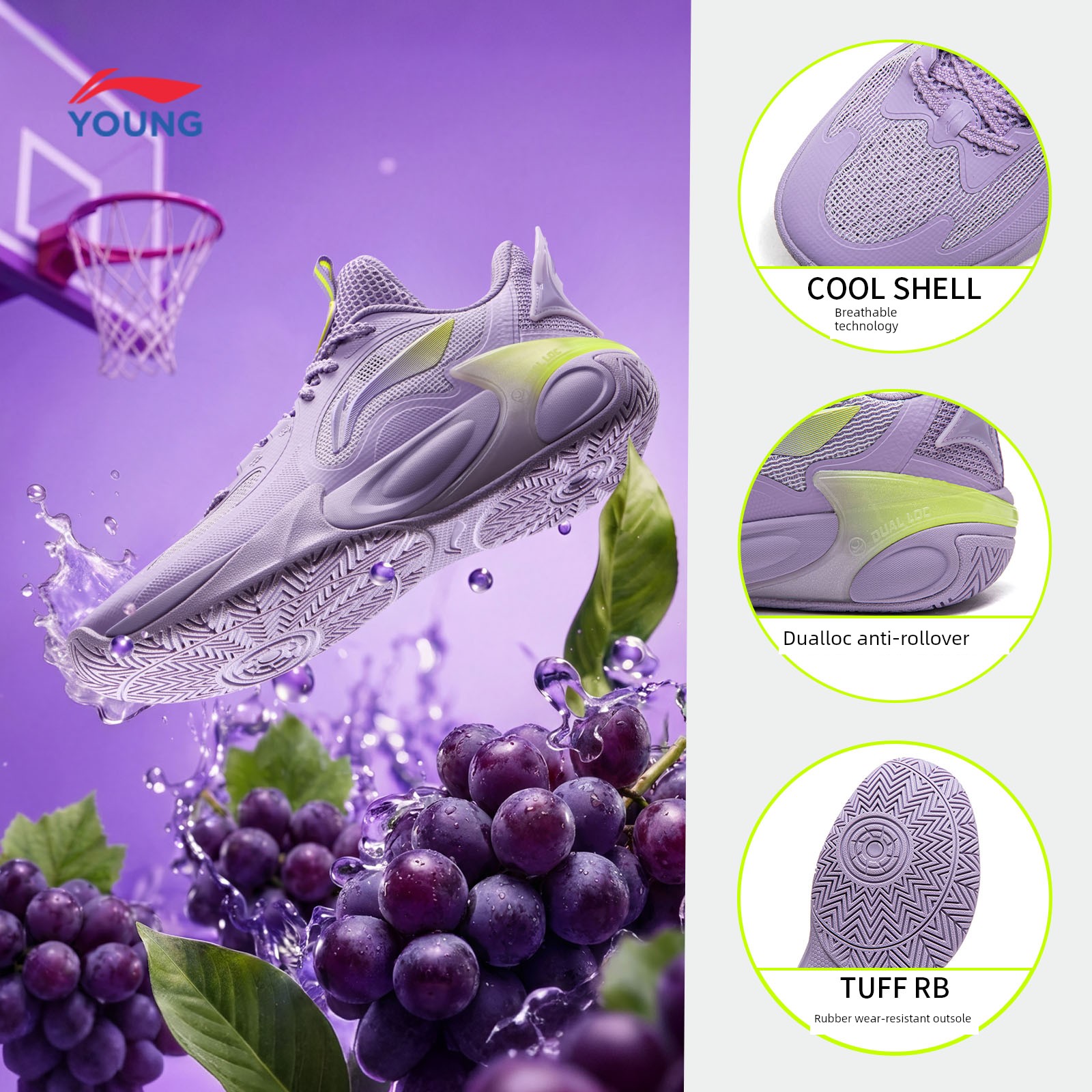Li Ning Children's Wind Shadow 2V4 Professional Training Basketball Shoes 2026 New Model Boys and Girls Youth Sports Shoes Autumn — 8
