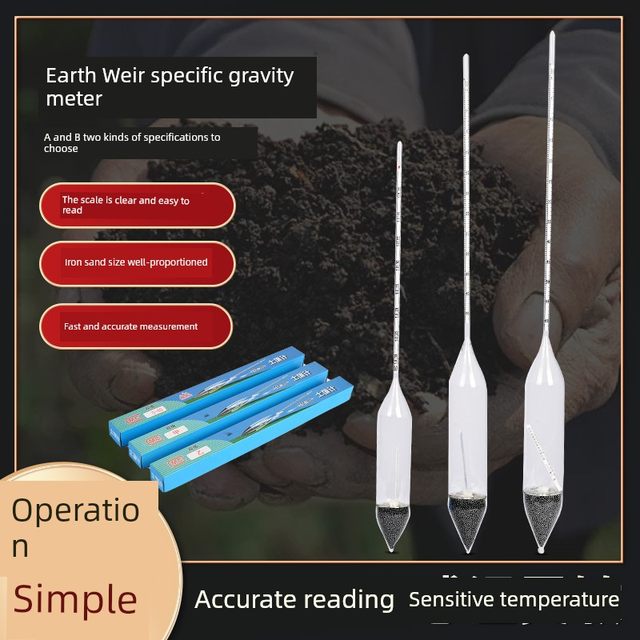 TM-85 Soil Type A Type B Hydrometer Soil Density Meter Soil Analyzer Wooden Box Packaging Inspection