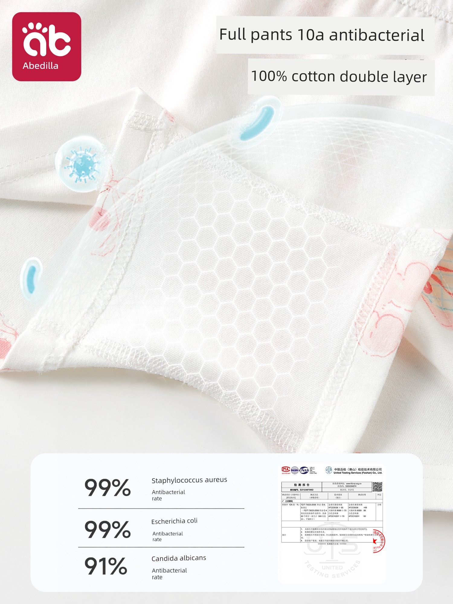 Girls' Underwear, Children's Pure Cotton, All-Cotton Crotch, Baby Girl Type A, Four-Corner Style, for Little Girls Aged 2, Non-Binding on the Bottom — 5