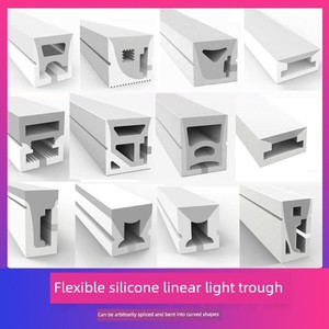 Led Silicone Linear Light Ambient Light Trough Can Be Bent and Shaped Flexibly, Waterproof Embedded Conduit Linear Soft 