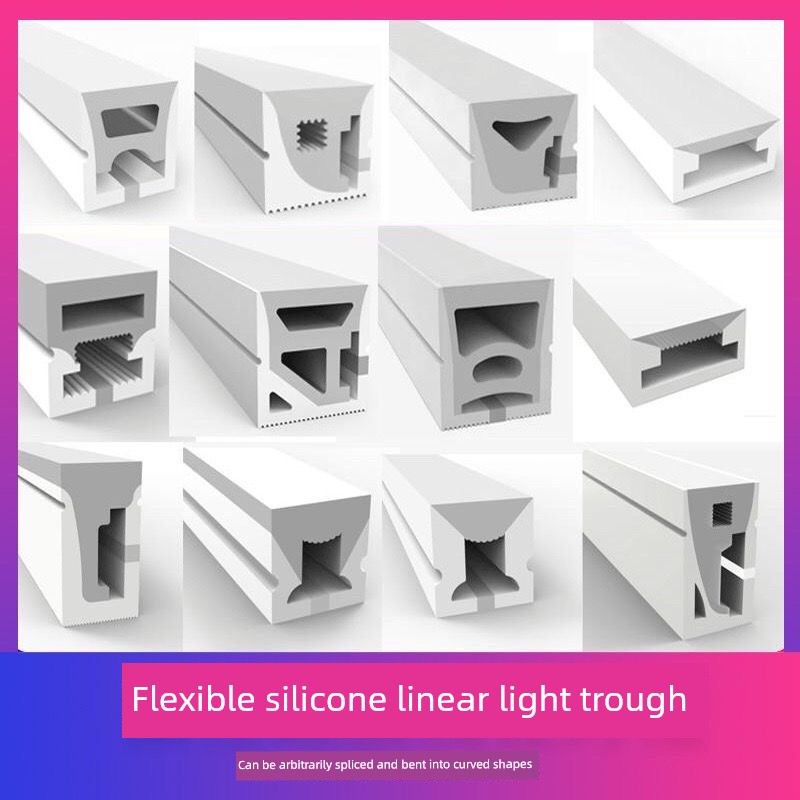 Led Silicone Linear Light Ambient Light Trough Can Be Bent and Shaped Flexibly, Waterproof Embedded Conduit Linear Soft Light Strip