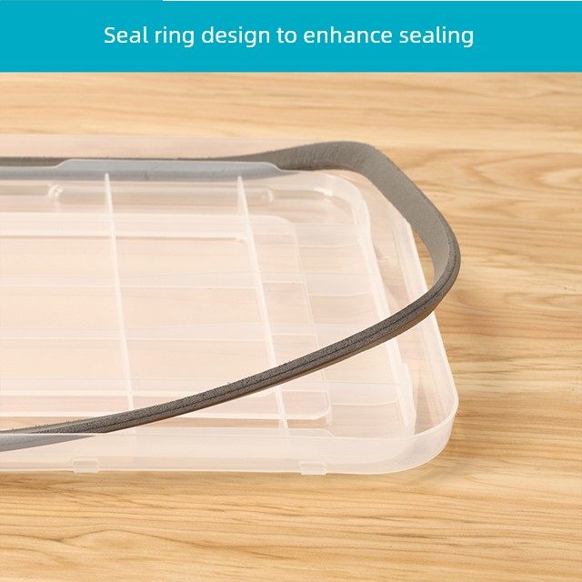 Kangyi medium sorting box transparent seal storage box plastic moisture-proof storage box book and clothing storage box starts school