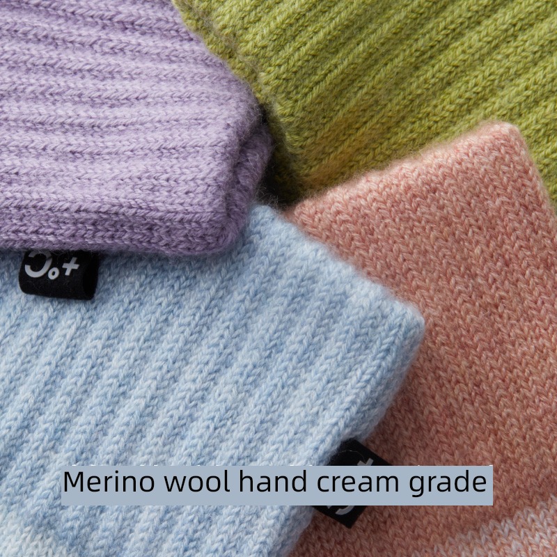skiing Zhou Dongyu Same Banana Internal heat skin wool glove