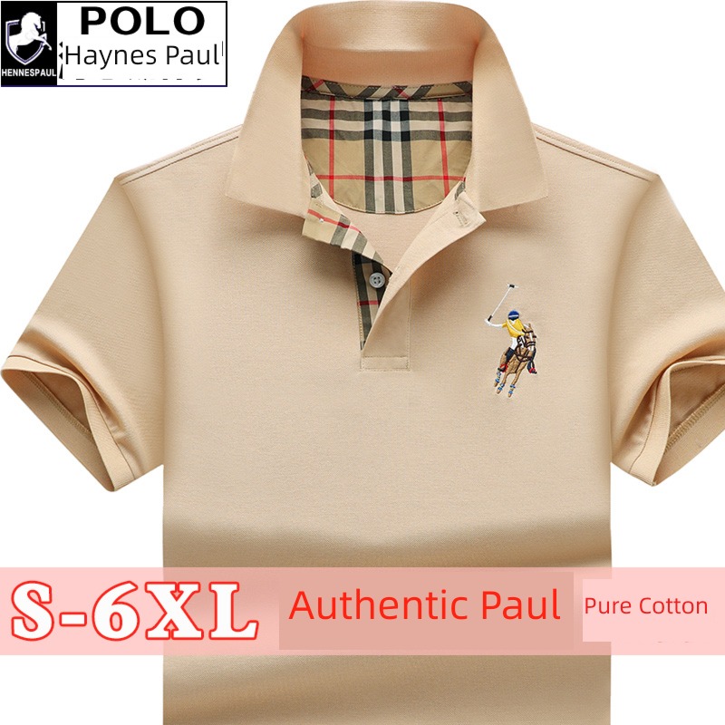 tide high-end Paul Short sleeve Lapel Big size Polo shirt